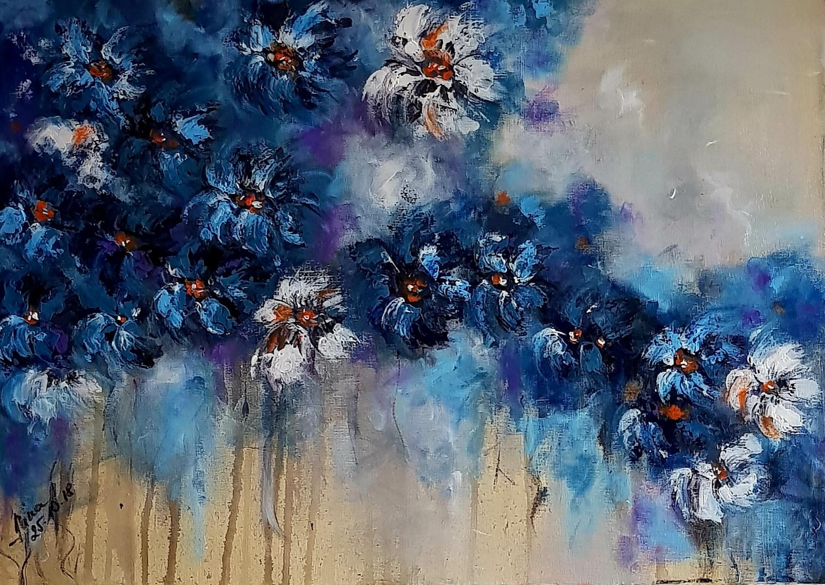 ArteDiAlina.com painting: Love is blue<br>(blue feeling)
